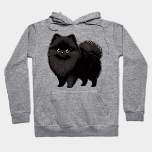 Black Pomeranian Cartoon Hoodie